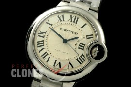 CARBA-33-102S Ballon de Cartier Midsize 33 SS/SS White J-MH5 