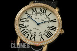 CAR-LS-103D Ronde Louis Cartier XXL YG/LE White A-6497/Cal 430