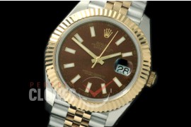 R41DJT-807 126333 SS/YG Fluted/Jubilee Brown Sticks SA 3235