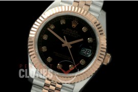 R41DJTR-813 126331 SS/RG Fluted/Jubilee Black Diam SA 3235