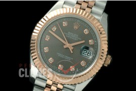 R41DJTR-815 126331 SS/RG Fluted/Jubilee Dark Grey Diam SA 3235