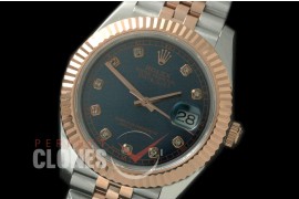 R41DJTR-816 126331 SS/RG Fluted/Jubilee Blue Diam SA 3235