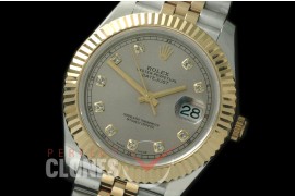 R41DJT-814 126333 SS/YG Fluted/Jubilee Light Grey Diam SA 3235