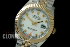 R41DJT-811 126333 SS/YG Fluted/Jubilee White Diam SA 3235