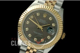 R41DJT-815 126333 SS/YG Fluted/Jubilee Dark Grey Diam SA 3235