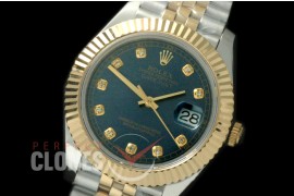 R41DJT-816 126333 SS/YG Fluted/Jubilee Blue Diam SA 3235
