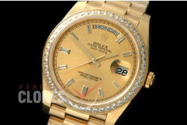R40DD-18K-153 228348RBR YG/YG Diam Bezel Gold Glazier Swiss 2836