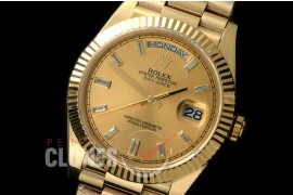 R40DDF00403 228238 YG/YG Fluted Bez Gold Glazier Asian Clone 2836