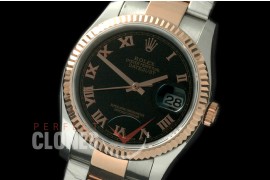 R36DJTR-772 116231 SS/RG Fluted/Oyster White Roman SA 3135