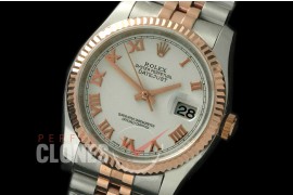 R36DJTR-721 116231 SS/RG Fluted/Jubilee White Roman SA 3135