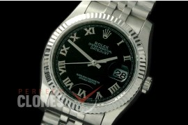 R36DJS-722 116234 SS/SS Fluted/Jubilee Black Roman SA 3135