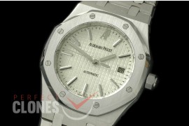 AP15300-101 15300 Royal Oak Automatic SS/SS White Miyota 9015 Mod to Calibre 3120