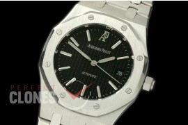 AP15300-102 15300 Royal Oak Automatic SS/SS Black Miyota 9015 Mod to Calibre 3120