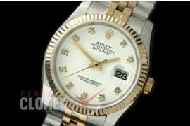 R36DJT-711 116233 SS/YG Fluted/Jubilee White Diam SA 3135