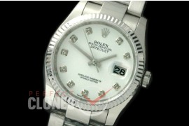 R36DJS-761 116234 SS/SS Fluted/Oyster White Diam SA 3135