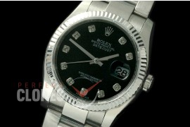 R36DJS-762 116234 SS/SS Fluted/Oyster Black Diam SA 3135