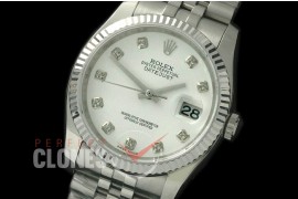 R36DJS-711 116234 SS/SS Fluted/Jubilee White Diam SA 3135