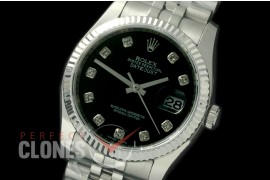 R36DJS-712 116234 SS/SS Fluted/Jubilee Black Diam SA 3135