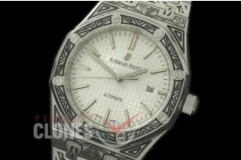 AP15400-901 AP15400 Royal Oak Special Ornamental Engraved Edition SS/SS White Miyota 8215