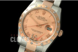 RDJMTR00504D2 SS/RG Oyster Rose Gold Roman/Diam A-2836