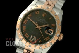 RDJMTR00537D2 SS/RG Jubilee MOP Black Roman/Diam A-2836
