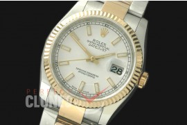 R36DJT-751 116233 SS/YG Fluted/Oyster White Sticks SA 3135