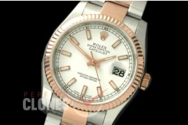 R36DJTR-751 116231 SS/RG Fluted/Oyster White Sticks SA 3135