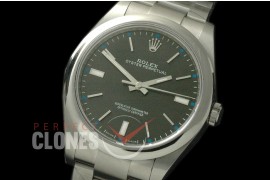 RLOY00021S BP Osyter Perpetual 114300 SS/SS Dark Rhodium Grey SA 3132