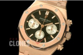 0AP00197 Royal Oak Chronograph RG/RG Black Sticks A-7750