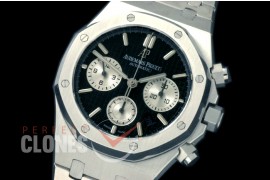 0AP00187 Royal Oak Chronograph SS/SS Black Sticks A-7750