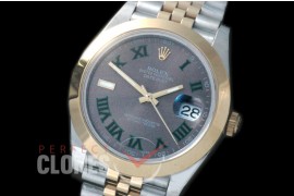 R41DJT-888 126303 SS/YG Smooth/Jubilee Grey/Green Roman SA 3235