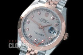 R41DJTR-864 126301 SS/RG Fluted/Jubilee Light Grey Diamonds SA 3235
