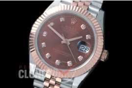 R41DJTR-818 126331 SS/RG Fluted/Jubilee Brown Diamonds SA 3235