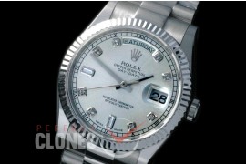 R36DDS-910 118239 SS/SS Fluted/President Silver Diamond A-2836