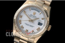 R36DDF-921 118238 YG/YF Fluted/President White Roman A-2836
