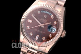 R36DDR-918 118235 RG/RG Fluted/President Brown Diamonds A-2836