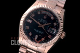R36DDR-920 118235 RG/RG Fluted/President MOP Black Diamonds A-2836