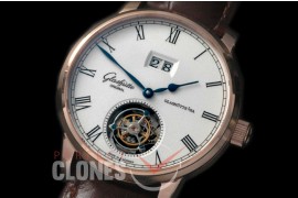 0 GLT10006 Senator Big Date Tourbillon RG/LE White Fly Man Tourbillon 