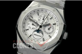 AP26574-001 Royal Oak 26574 Perpetual Calender SS/SS White Miyota 9100 Calender 