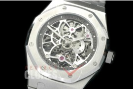 0 0 AP26518-003 Royal Oak 26518ST Tourbillon Openworked SS/SS Skeleton/Grey Customs Asian Movt 