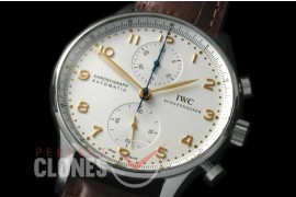 IWPG00031 V6F 3714 Portugese Chrono SS/LE White/Gold A-7750