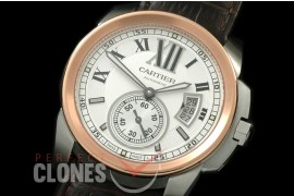 CARCC00026L Calibre de Cartier SS/RG/LE White Miyota 8205