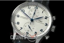 IWPG00032 V6F 3714 Portugese Chrono SS/LE White/Blue A-7750