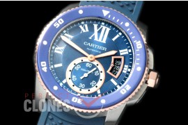 CARCC00078R Calibre de Cartier SS/RG/RU Blue Miyita 8205