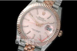 0 0 RL41DJ-18K-606 126331 Fluted Bezel Jubilee Rose Gold Sticks TT Swiss 2836