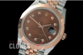 0 0 RL41DJ-18K-726 126301 Smooth Bezel Jubilee Brown Diam TT Swiss 2836