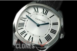 CARDR-0101 Drive de Cartier Extra Flat SS/LE White Asian Handwind 17J