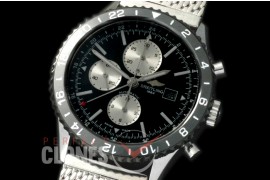 BLCLN-101M Chronoliner Chronograph GMT SS/ME Black A-7750