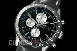 BLCLN-101L Chronoliner Chronograph GMT SS/LE Black A-7750