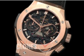 HAF10006 Aero Fusion Chronograph RG/LE Black Skeletonized A-7750 